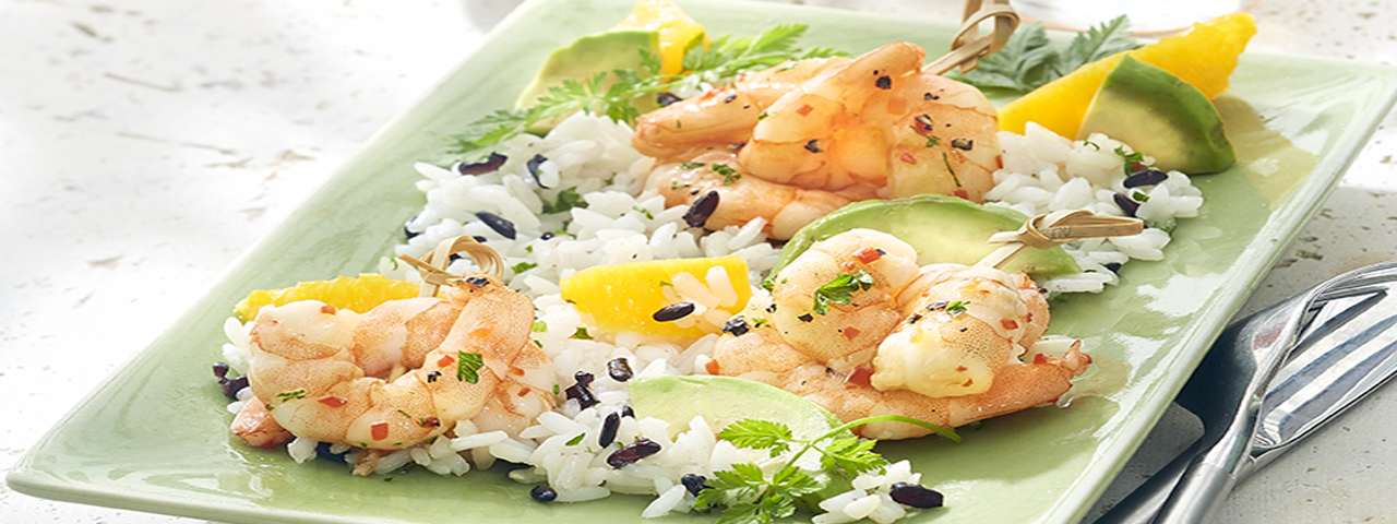 Crevettes à l’aigre-douce, mangue et avocat
