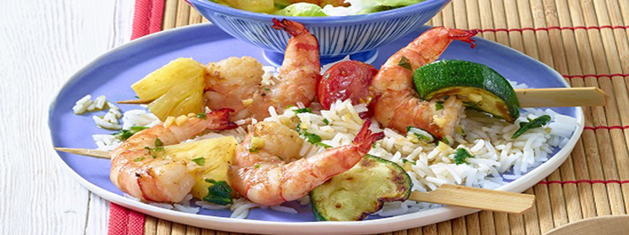 Brochettes thaïlandaises aux crevettes