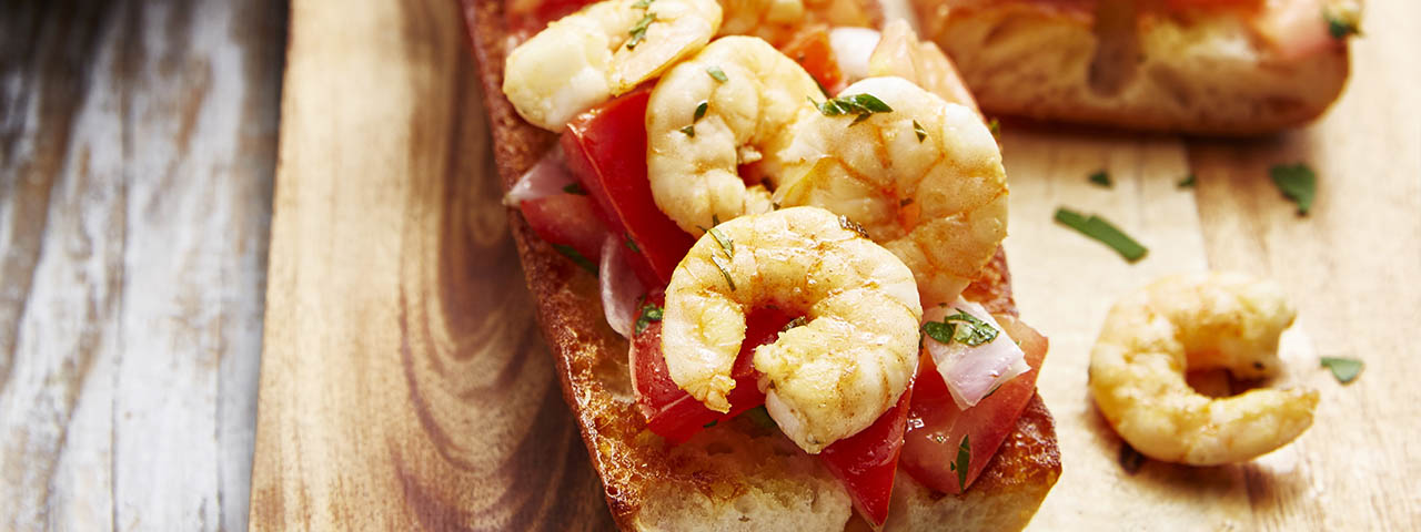 Bruschettas aux crevettes