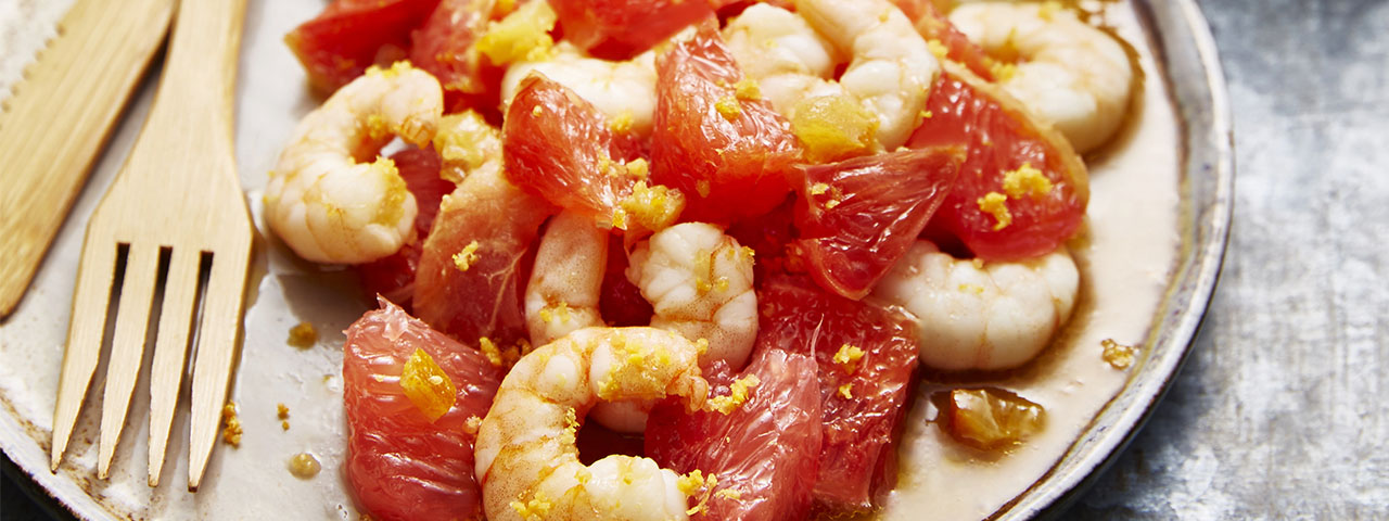 Salade de crevettes et de pamplemousse