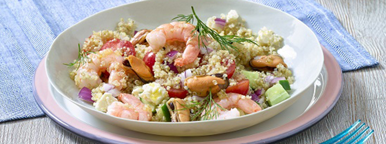 Salade quinoa crevettes- moules
