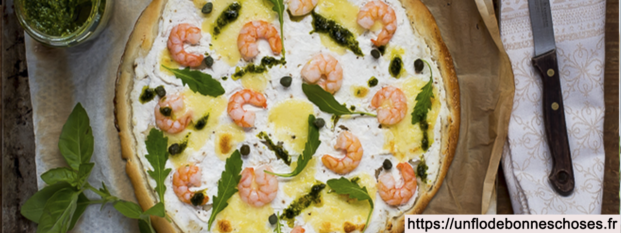 Pizza bianca-crevettes