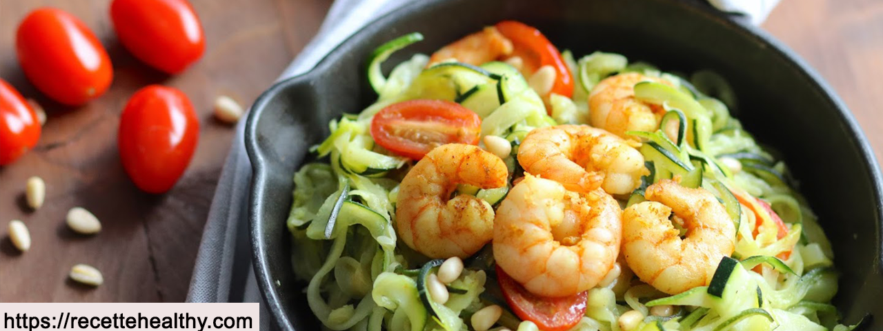 Spaghetti de courgettes-crevettes