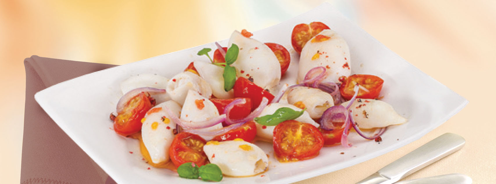 Calmars et sauce aux tomates cerises