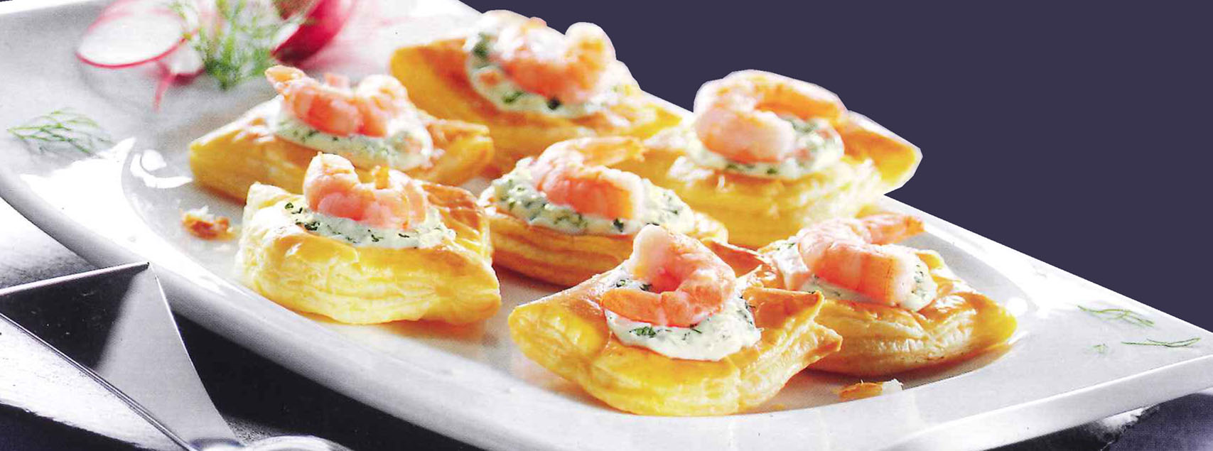 Feuilletés gourmands aux crevettes