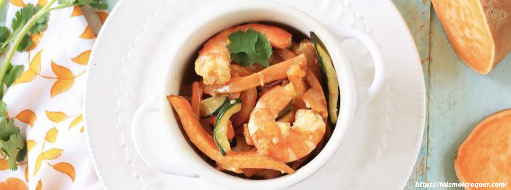 Curry de crevettes et légumes croquants
