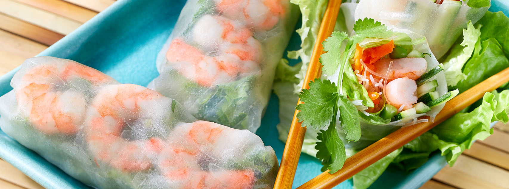 Rouleaux de printemps aux queues de gambas bio