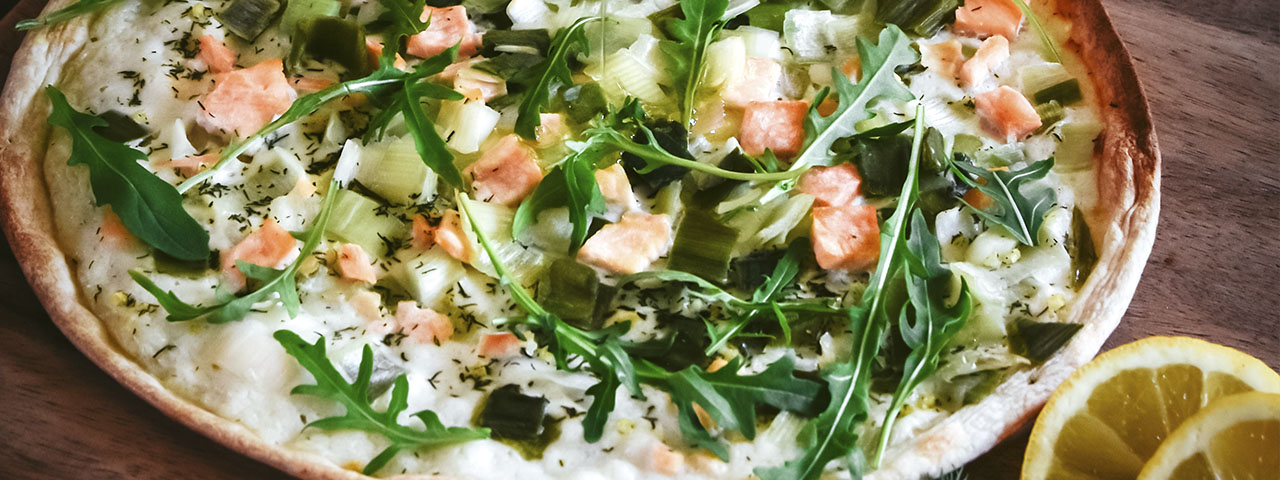 Tarte flambée saumon poireau