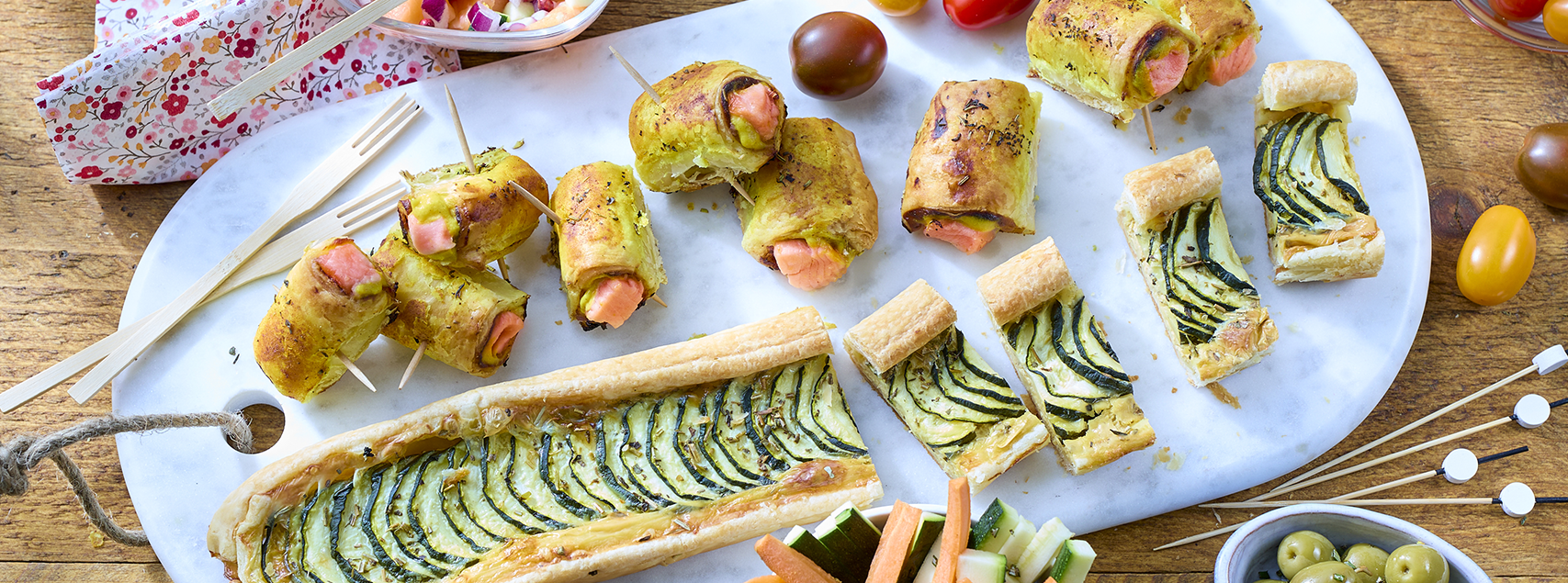 Pâte feuilletée au saumon et courgettes