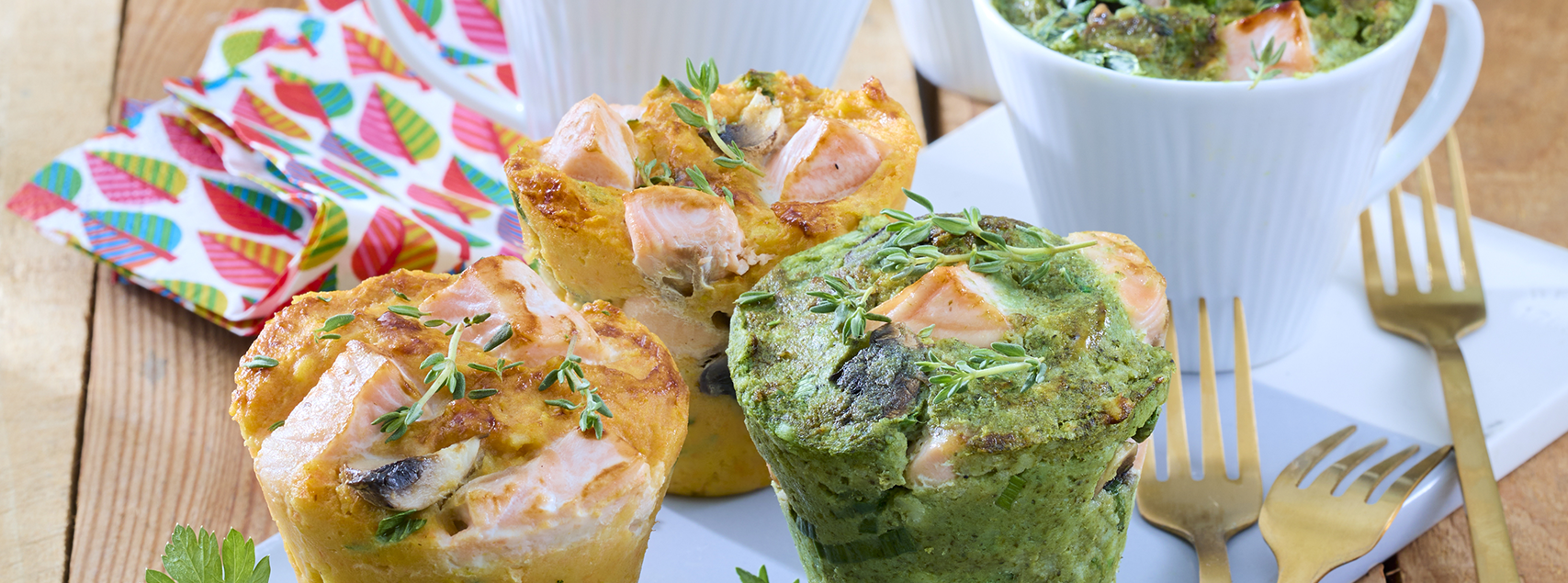 Mug cake saumon épinard et patate douce au curry